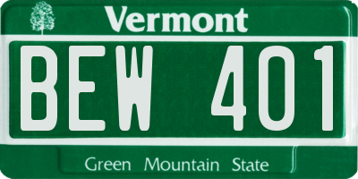 VT license plate BEW401