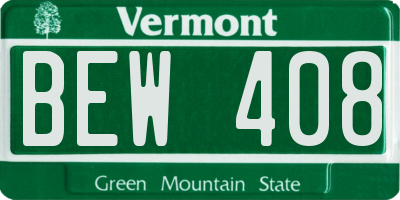 VT license plate BEW408