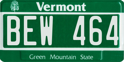 VT license plate BEW464