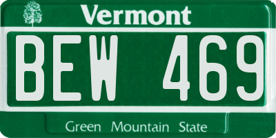VT license plate BEW469