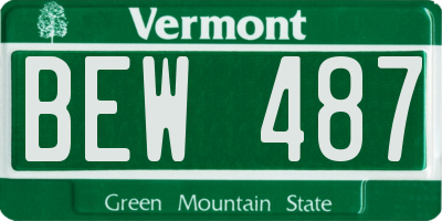 VT license plate BEW487