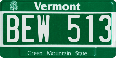VT license plate BEW513