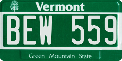 VT license plate BEW559