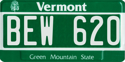 VT license plate BEW620