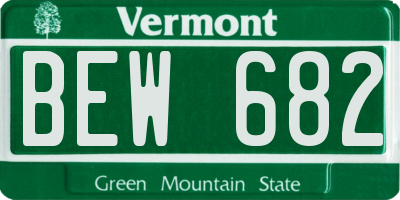 VT license plate BEW682