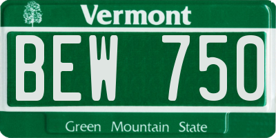 VT license plate BEW750