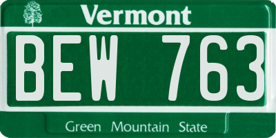 VT license plate BEW763