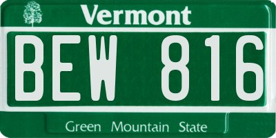 VT license plate BEW816
