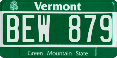 VT license plate BEW879