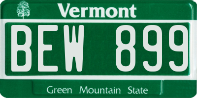 VT license plate BEW899