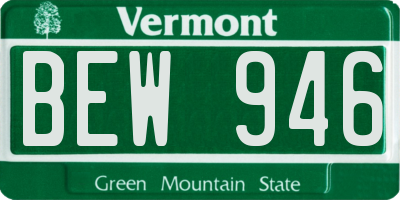 VT license plate BEW946