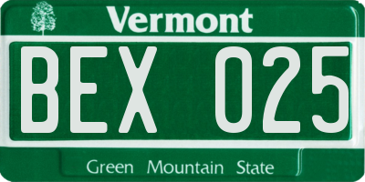 VT license plate BEX025