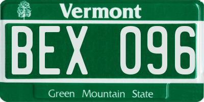 VT license plate BEX096