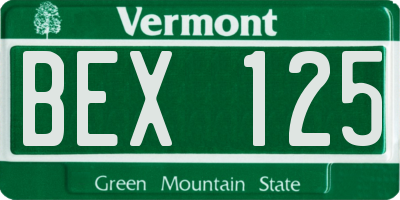 VT license plate BEX125