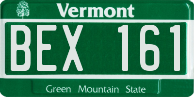 VT license plate BEX161