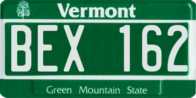 VT license plate BEX162