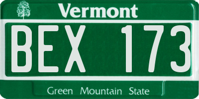VT license plate BEX173