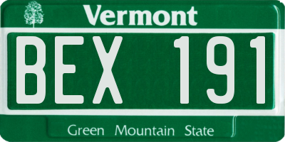 VT license plate BEX191