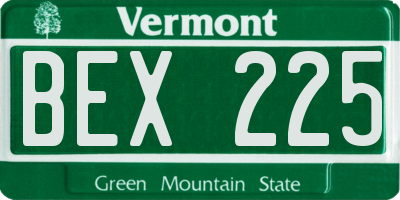 VT license plate BEX225