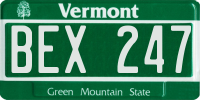VT license plate BEX247