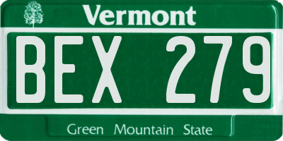 VT license plate BEX279
