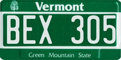 VT license plate BEX305
