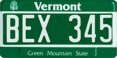 VT license plate BEX345