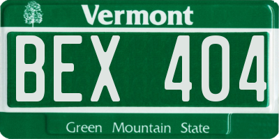 VT license plate BEX404