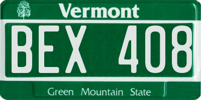 VT license plate BEX408