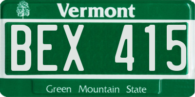 VT license plate BEX415