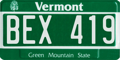 VT license plate BEX419