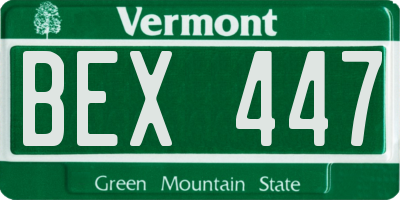 VT license plate BEX447