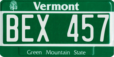 VT license plate BEX457