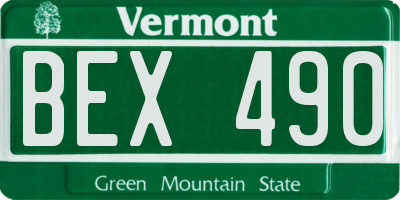VT license plate BEX490