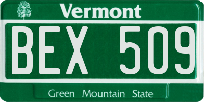 VT license plate BEX509