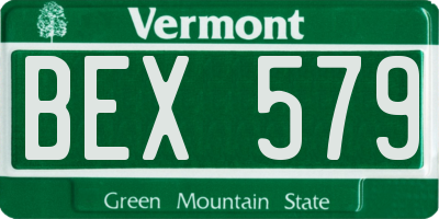 VT license plate BEX579