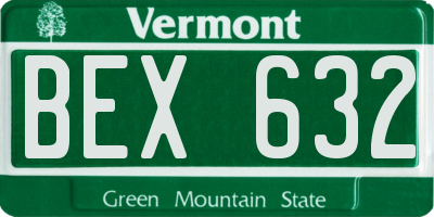 VT license plate BEX632