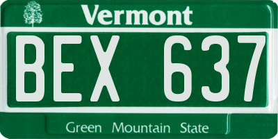 VT license plate BEX637