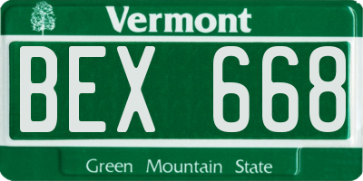 VT license plate BEX668