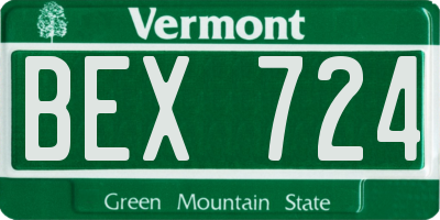 VT license plate BEX724