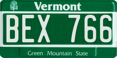 VT license plate BEX766