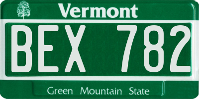 VT license plate BEX782