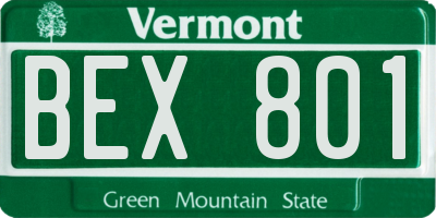 VT license plate BEX801