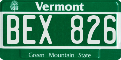 VT license plate BEX826