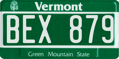 VT license plate BEX879