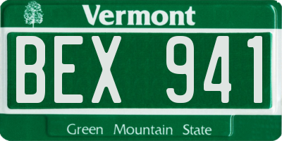 VT license plate BEX941
