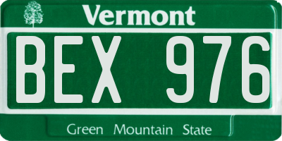 VT license plate BEX976