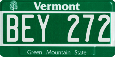 VT license plate BEY272