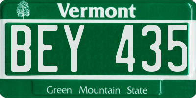 VT license plate BEY435