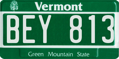 VT license plate BEY813